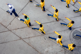 Défilé à Huaraz, vue verticale
