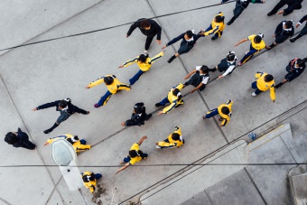 Défilé à Huaraz, vue aérienne